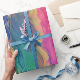 Papel De Presente Bela Arte Contemporânea Brilhante para Baby Shower