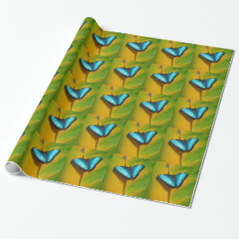 Papel De Presente Bela Borboleta Iridescente