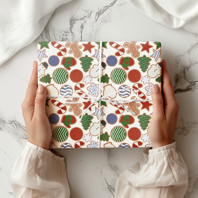 Papel De Presente Bela Cartoon Colorida Biscoito de Natal (Criador carregado)