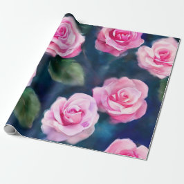 Papel De Presente Bela Coleção de Rosas Rosa Popular de Cama
