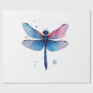 Papel De Presente Bela Natureza Padrão Gráfico Colorido Libélula