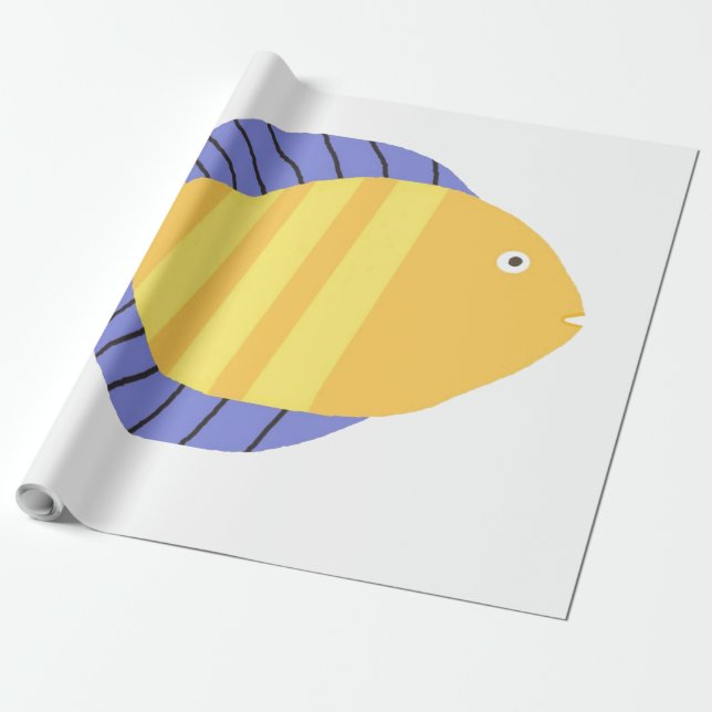 Papel De Presente bela pintura de peixes (Desenrolado)