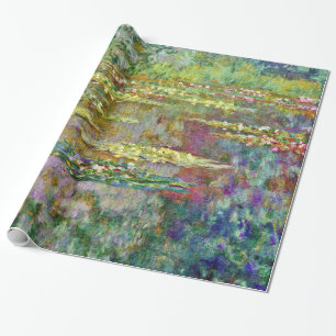 Papel De Presente Belas artes de Claude Monet da lagoa do lírio de