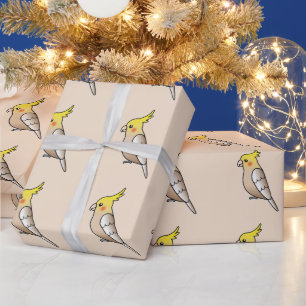Papel De Presente Belas Caricaturas Canela Cockatiel Pássaros