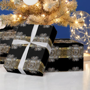 Papel De Presente Beleza brilhante do Monograma Cognac