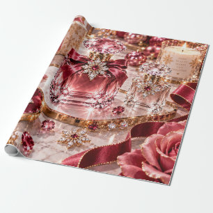 Papel De Presente Beleza de Natal Luxuosa Rubi