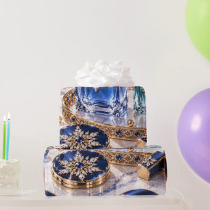 Papel De Presente Beleza de Natal Safira de Luxo