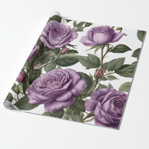 Papel De Presente "Beleza do Eterno: Rosas de visões provinciais rox