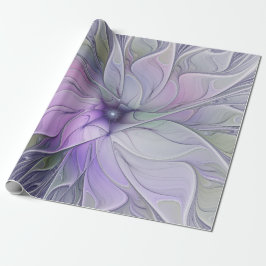 Papel De Presente Beleza Impressionante Flor de Arte Fractal Abstrat