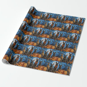 Papel De Presente Belga Malinoi Halloween Spooky