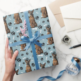 Papel De Presente Belga Malinois Dog Paw Imprime Ocasião