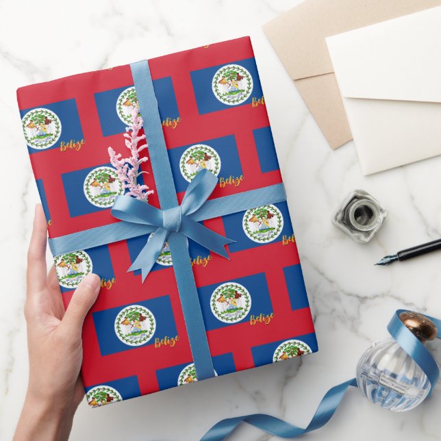 Papel De Presente Belize Wraps Paper, Patriotas Belizeanos de Bandei (Presentear)