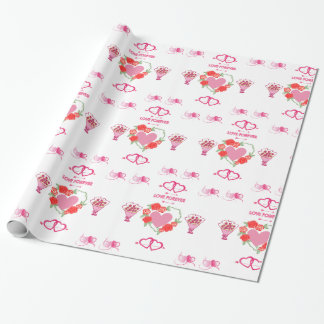 Papel De Presente Belo Amor Caros e Rosas