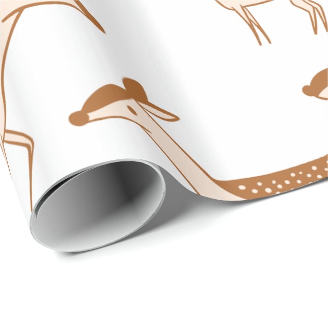 Papel De Presente Belo Bebê Veado (Ponta do rolo)