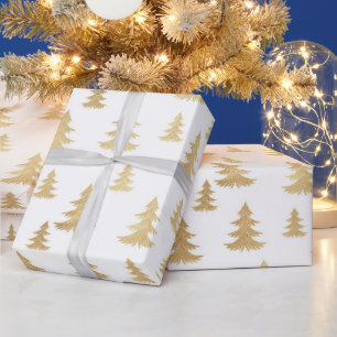 Papel De Presente Belo Dourado padrão de Natal