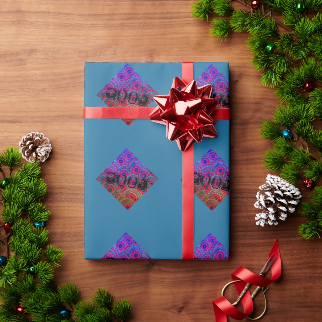 Papel De Presente Belo e bom preto, mandinha azul (Presente de Natal)