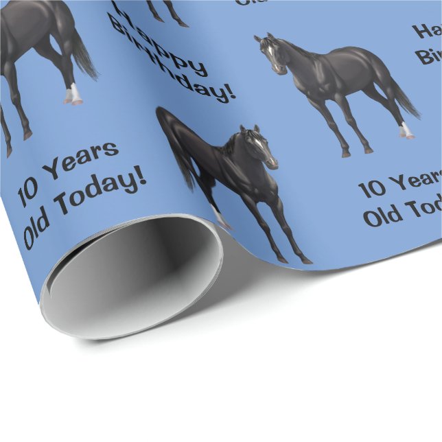 Papel De Presente Belo Estalão de Cavalo do Quarto Negro (Ponta do rolo)