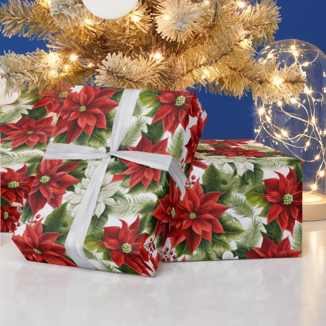 Papel De Presente Belo Natal da Poinsettia (Feriados)