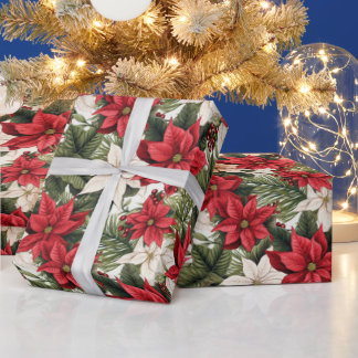 Papel De Presente Belo Natal da Poinsettia