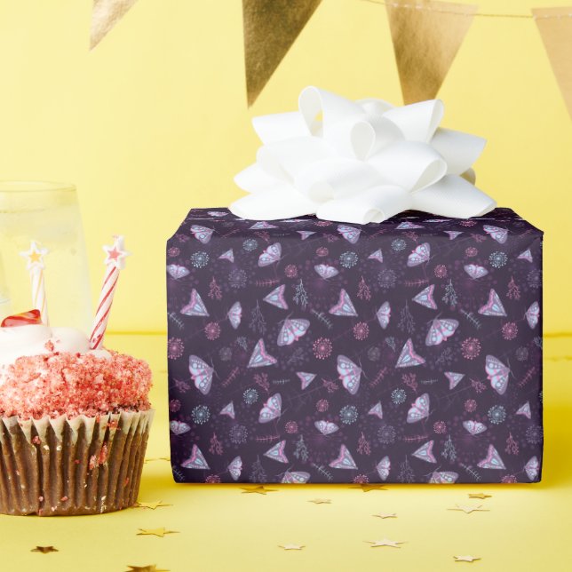 Papel De Presente Belo padrão de borboleta azul (Festa de aniversário)