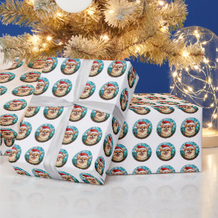Papel De Presente Belo padrão de Natal de Cachorro Pomeraniano