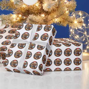 Papel De Presente Belo Padrão de Natal do Cachorro Bull Mastiff