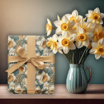 Papel De Presente Belo Primavera Barroco Daffodils Padrão Floral<br><div class="desc">Um lindo padrão floral,  estilo barroco,  de daffodil floral,  para todas as suas ocasiões temáticas de primavera.</div>