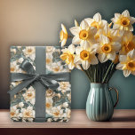 Papel De Presente Belo Primavera Barroco Daffodils Padrão Floral<br><div class="desc">Um lindo padrão floral,  estilo barroco,  de daffodil floral,  para todas as suas ocasiões temáticas de primavera.</div>