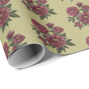 Papel De Presente Belo spray floral pintado à mão