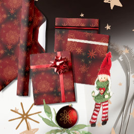 Papel De Presente Belo Vermelho, Flórida Burgundy