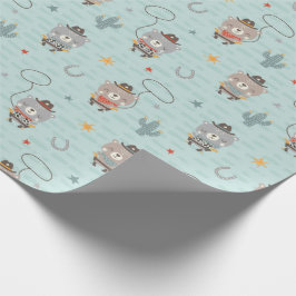 Papel De Presente Belo Xerife do Vovô Urso em Azul