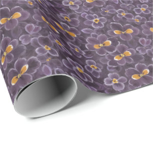 Papel De Presente Belos Violetas