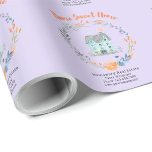 Papel De Presente Bem-vindo a Casa Doce Lar Corretor de Imóveis Nome