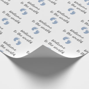 Papel De Presente Bem-Vindo Ao Mundo Papel De Embalagem De Bebês