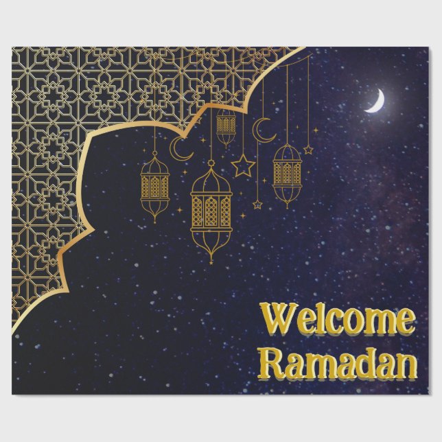 Papel De Presente Bem-vindo Ramadã: Design islâmico (Aberto)