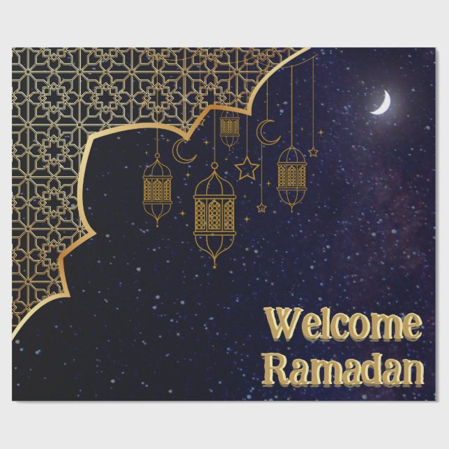 Papel De Presente Bem-vindo Ramadã: Design islâmico (Aberto)