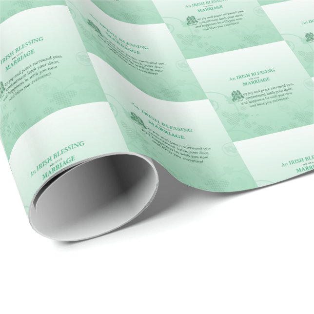 Papel De Presente Bênção de Felicitações de Casamento Irlandês (Ponta do rolo)