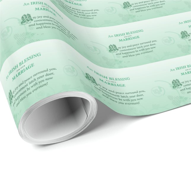 Papel De Presente Bênção de Felicitações de Casamento Irlandês (Ponta do rolo)