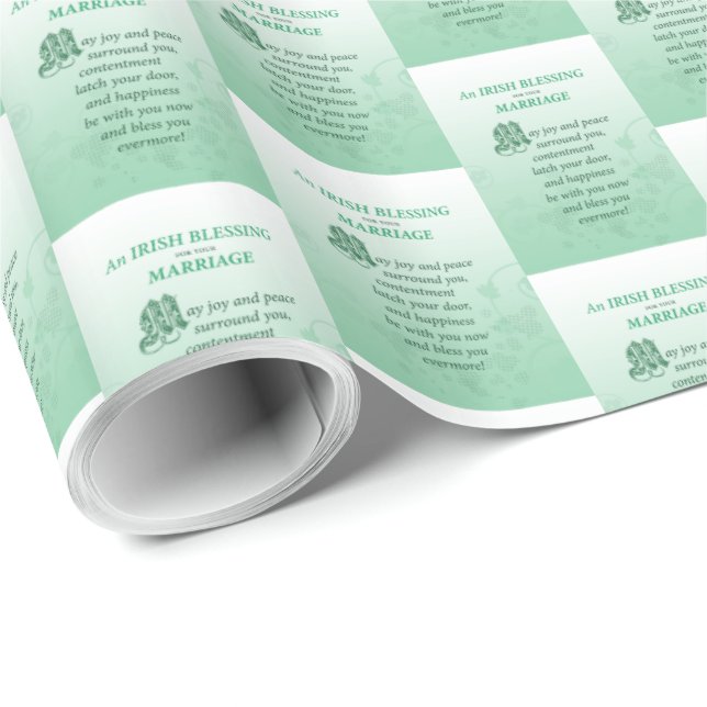 Papel De Presente Bênção dos Parabéns de Casamento Irlandeses (Ponta do rolo)