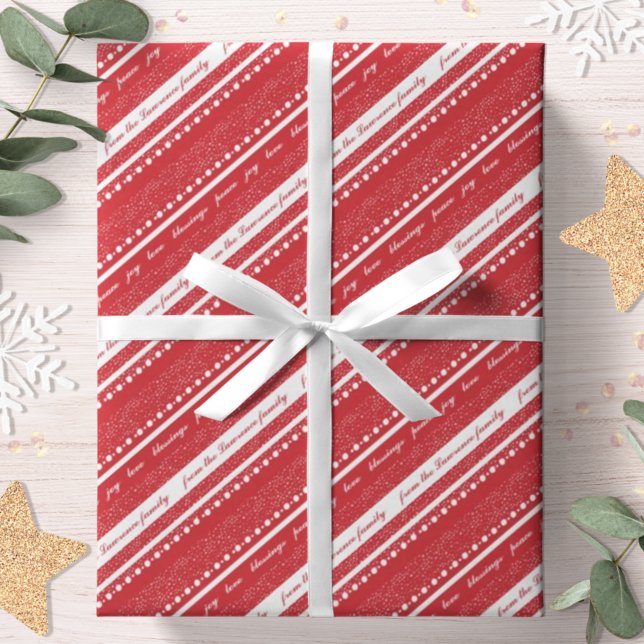 Papel De Presente Bênçãos Paz Amor Alegria Natal Personalizado (Criador carregado)