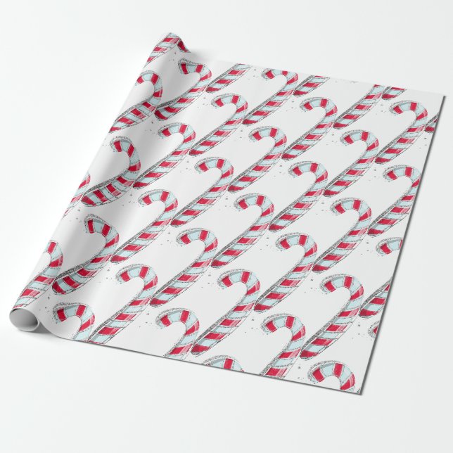Papel De Presente Bengala de Natal (Desenrolado)
