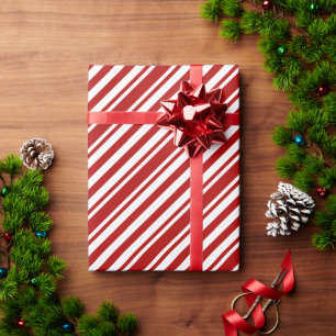 Papel De Presente Bengala de Natal Clássica Elegante