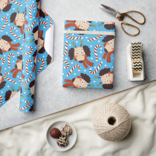Papel De Presente Bengalas de Cachorro de Natal
