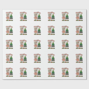 Papel De Presente Bengalas de Natal Cacau Caos Árvore Caneca Present