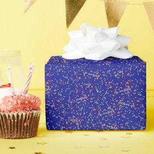 Papel De Presente Berbequins de Bolo de Aniversário em Azul