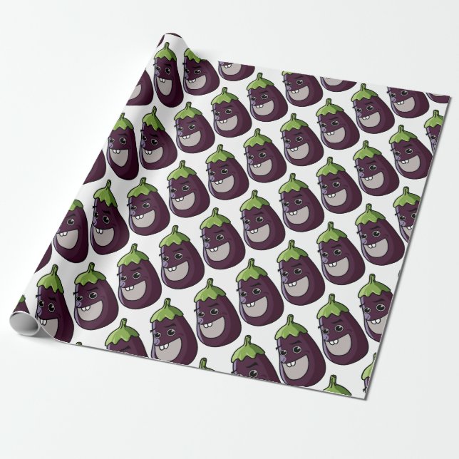 Papel De Presente Beringela feliz (Desenrolado)