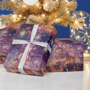 Papel De Presente Berlim no Natal e Ano Novo em Aquarelas