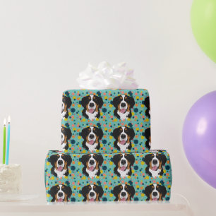 Papel De Presente Bernarês Mountain Dog Birthday