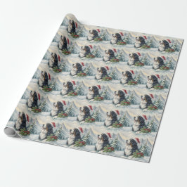 Papel De Presente Bernese Mountain Dog Christmas Wrapping Paper