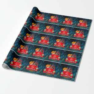 Papel De Presente Bernese Mountain Dog Dirigindo Carro Assusta Hallo